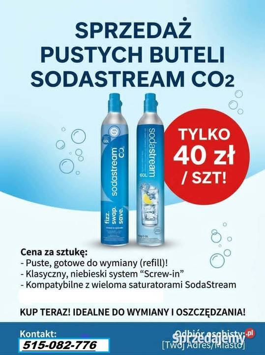 Sodastream niebieskie naboje wysyłka Siedlce