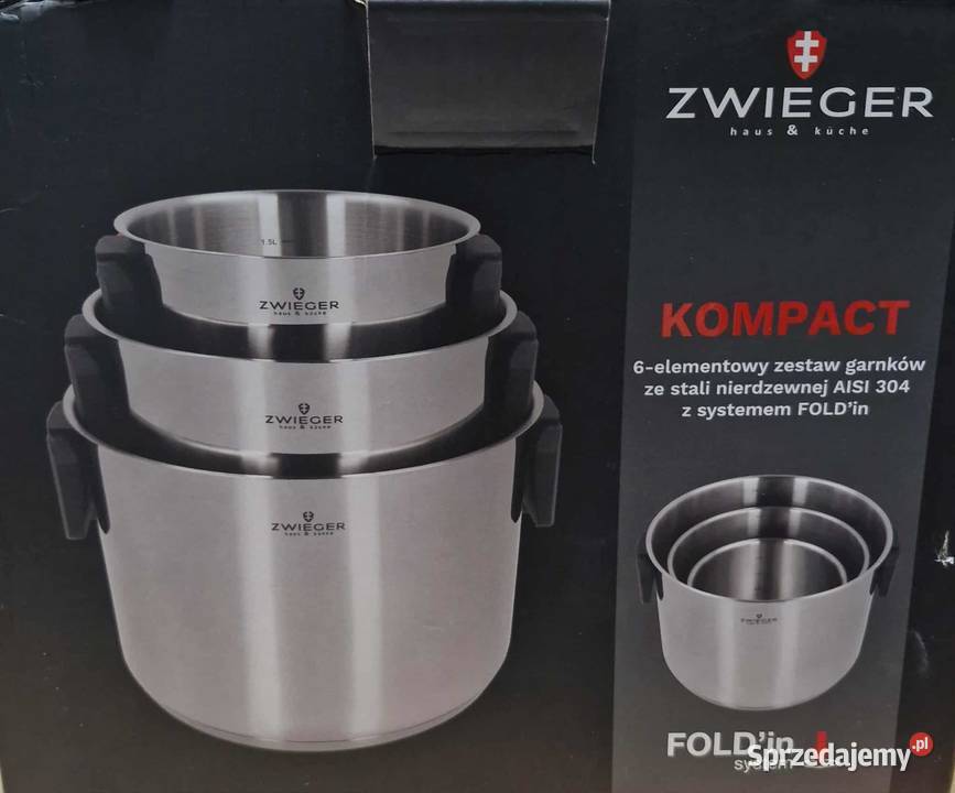ZESTAW ZWIEGER KOMPACT 3 GARNKÓW 3 pokrywek łódzkie Łódź