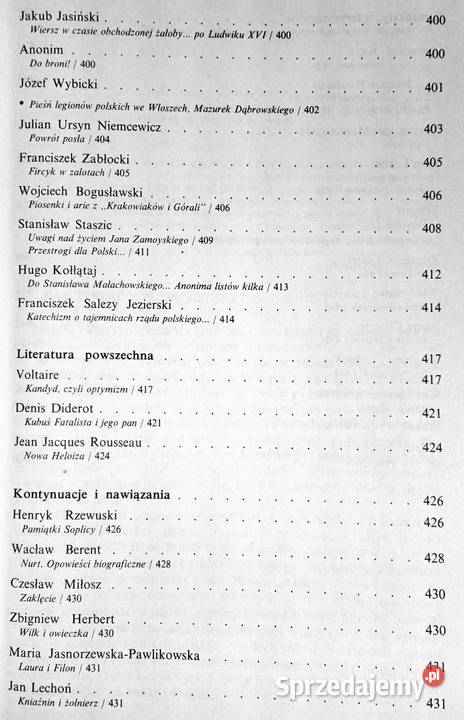 Literatura Starożytność oświecenie Maria