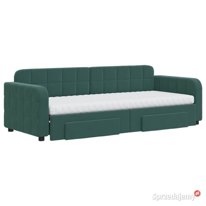 Sofa rozsuwana z szufladami ciemnozielona Warszawa