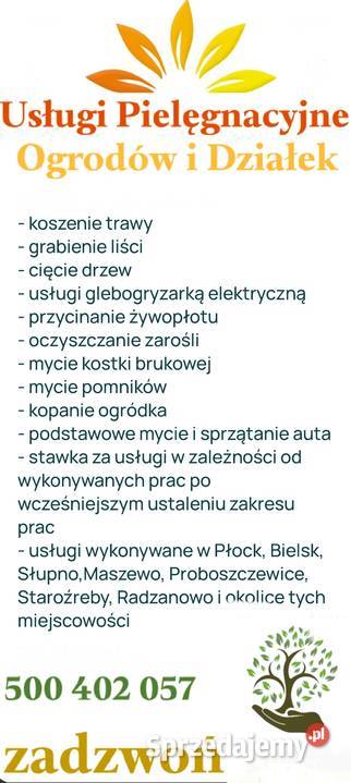 Usługi Pielęgnacyjne Ogrodów i Działek Płock