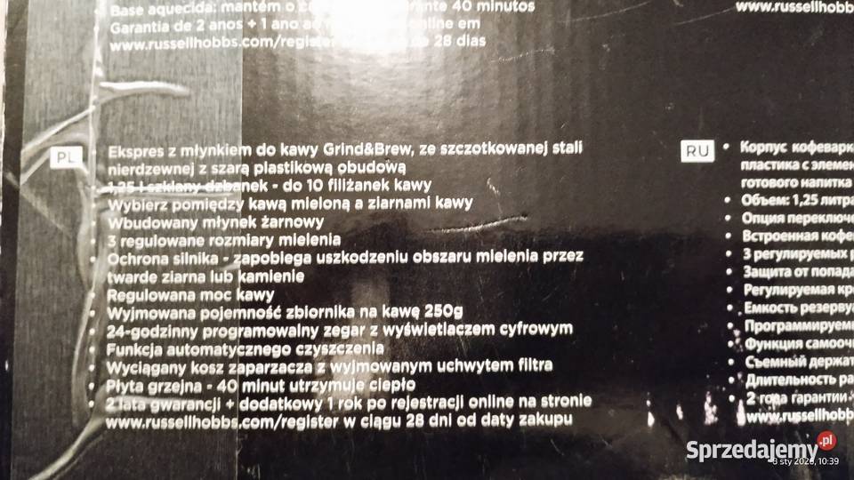 Russell Hobbs ekspres do kawy Poznań