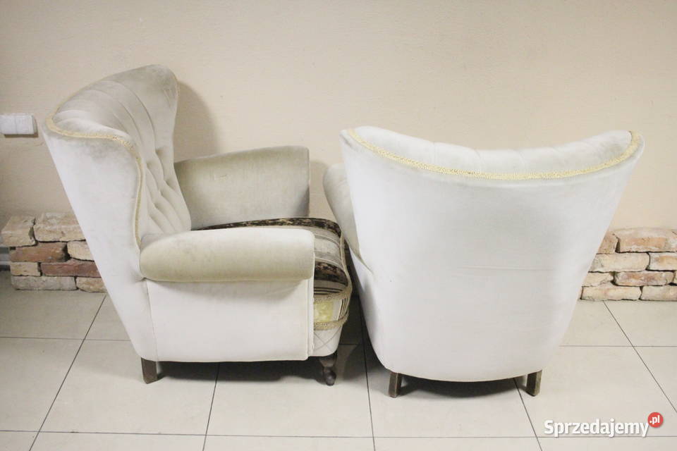 Zestaw dwóch foteli ładne obicie Pszczyna