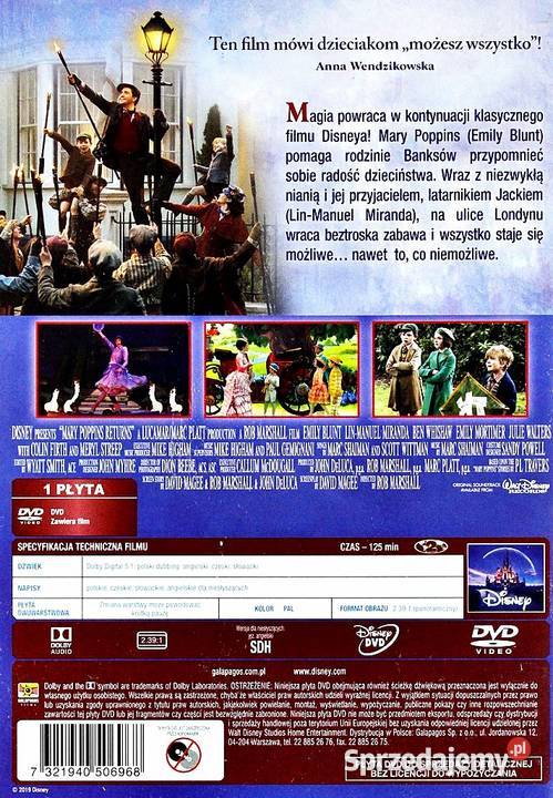 MARY POPPINS POWRACA EMILY BLUNT DISNEY dubbing Filmy