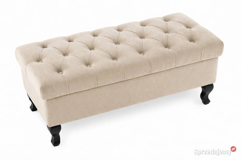 Pufa ludwik 100x40x45 na nogach drewnianych pomorskie