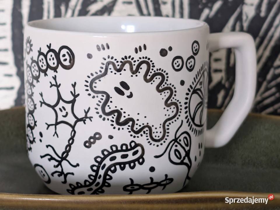 Kubek Ceramiczny Ręcznie Malowany WIRUS 300ml