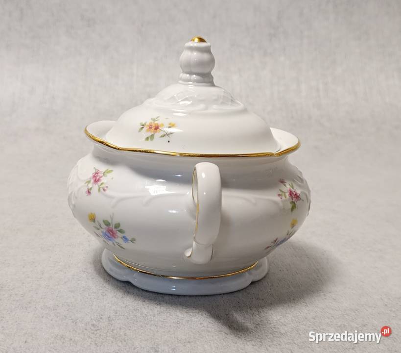 ZEH SCHERZER Cukierniczka Reliefy i złocenia Porcelana i szkło Jawor