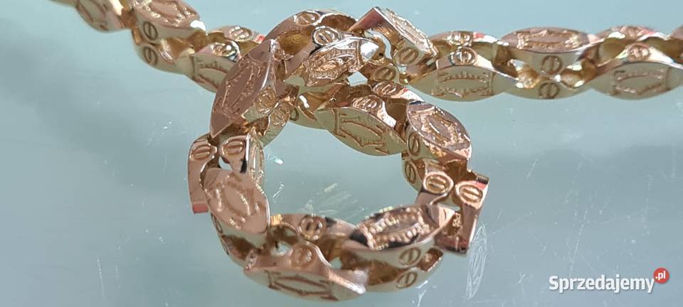Nowy złoty łańcuszek Cartier pr585 60 Łańcuszki Zegarki i Biżuteria Białystok