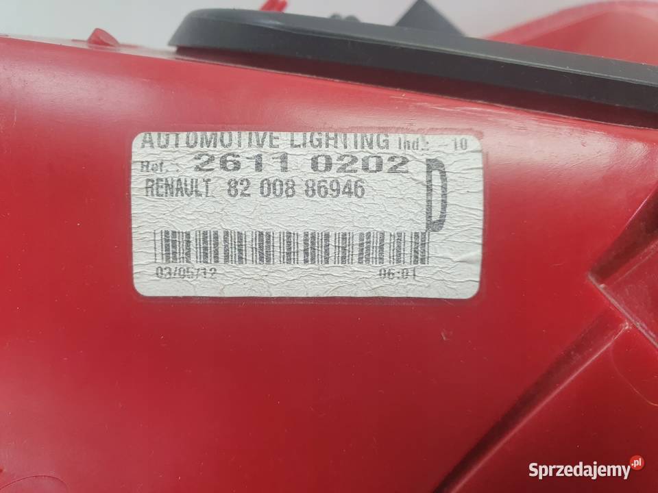 Renault Clio III HB lift TYLNA LAMPA PRAWA prawy osobowe Janów