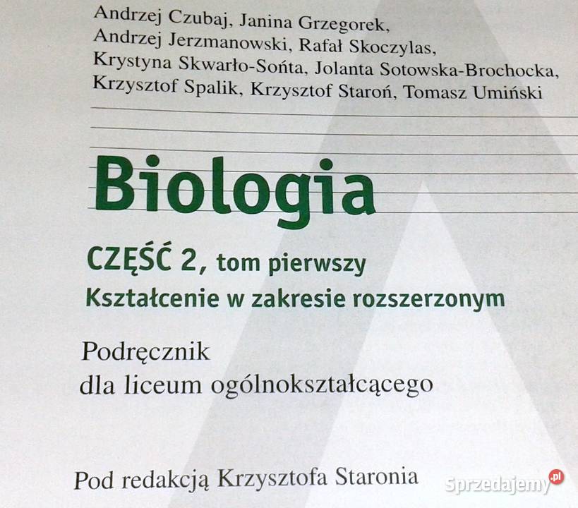 Biologia Cz 2 Podręcznik Tom 1 K Starońi inni lubelskie Chełm