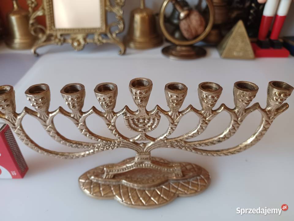 Świecznik mosiężny hanuka Mosiądz wielkopolskie Poznań