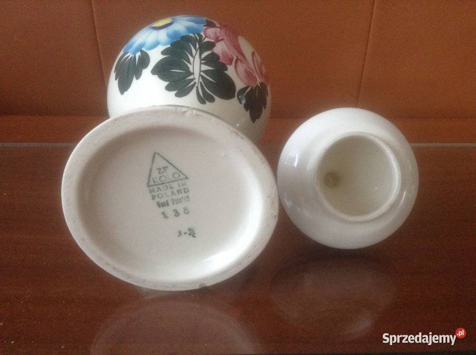 Wazon fajansowy z uchwytami i przykrywką Koło Opole sprzedam