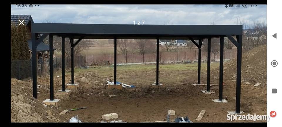 Wiata carport wiata samochodowa metalowa małopolskie Nowy Sącz