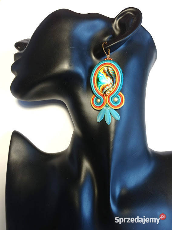 KOLCZYKI OWALNE KOLOROWE SUTASZ Warszawa