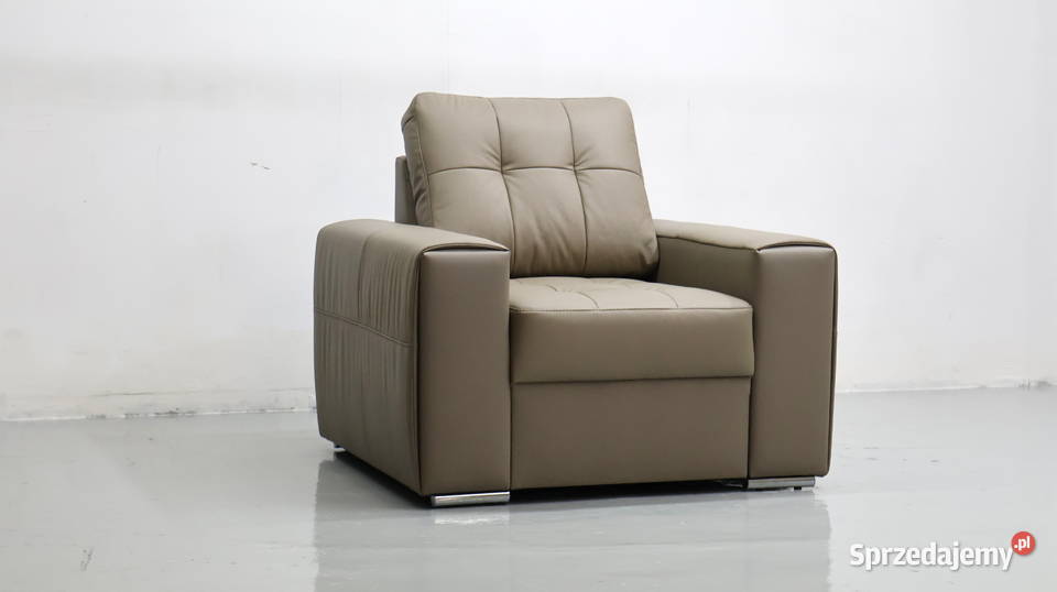 FOTEL SKÓRA naturalna MADRAS 4119 popielata Poznań sprzedam