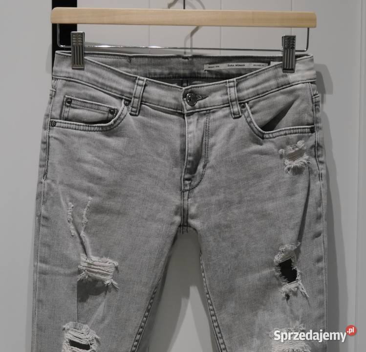 Zara świetne spodnie dziury 78 34 XS Długie dolnośląskie