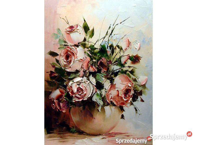 Obraz olejny 30x40 Róże Warszawa sprzedam