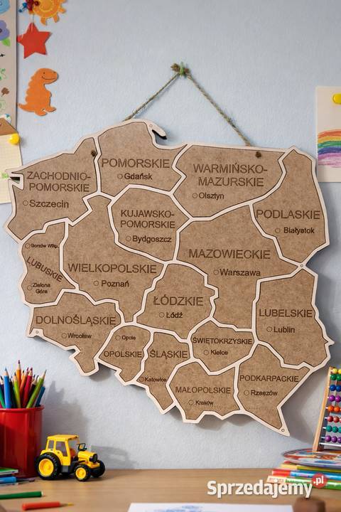 Mapa Polski Nauka Województw i Stolic Edukacyjna lubelskie Lublin