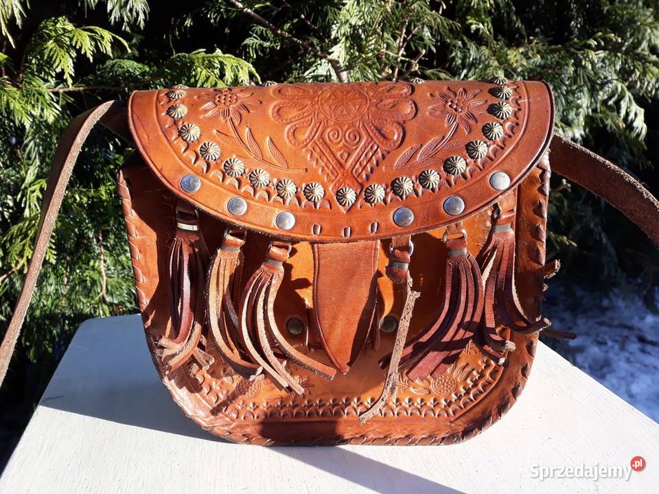 Torebka skórzana zdobiona Dla kobiet Myszyniec