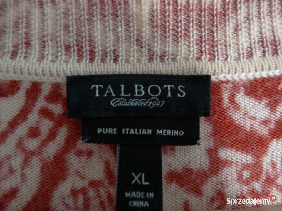 Sweter Kardigan Wełniany 100 Włoska Wełna Merino Rozpinane  sprzedam