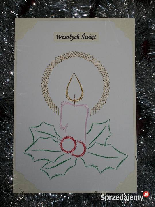 Kartki haftowane Bożonarodzeniowe na Boże