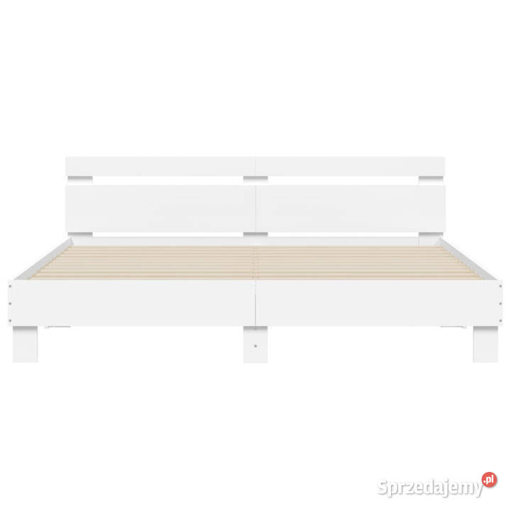 Rama łóżka z wezgłowiem i LED biała 160x200 sprzedam