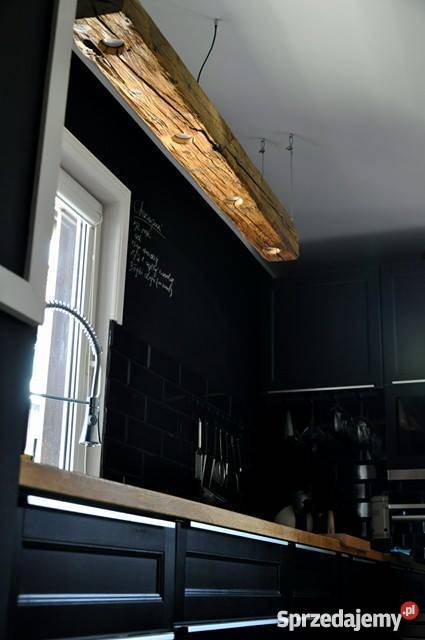 Lampa wisząca z belki drewnianej LOFT Wemadeit Bytom