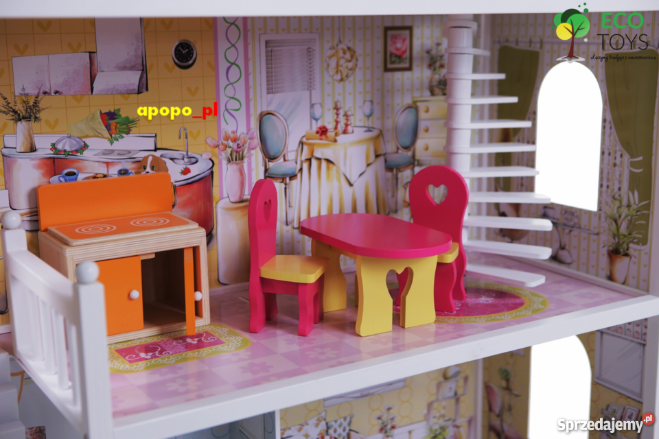 Ogromny drewniany domek lalek BARBIE Warszawa
