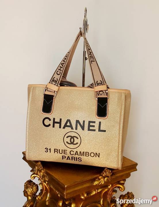 ZŁOTA SZOPERKA CHANEL TOREBKA CC ZŁOCONA SHOPPER Bydgoszcz