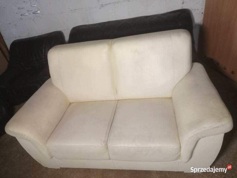 Sofa brązowa skórzana biała kremowa Sofy i kanapy Czernikowo