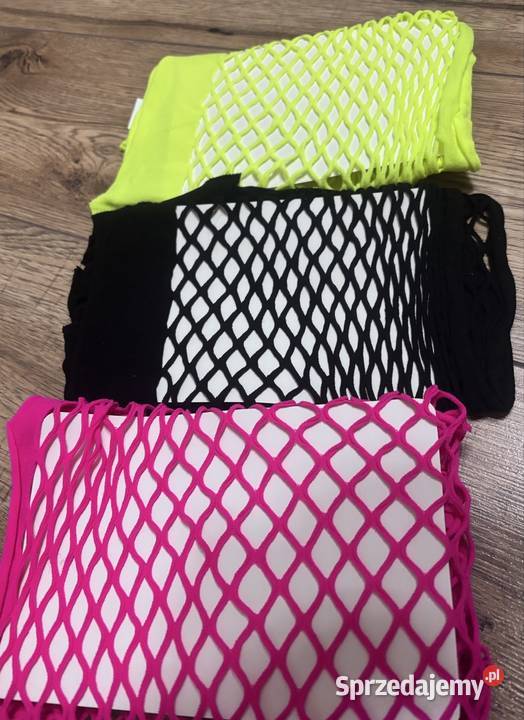 Strój Siatka neon ażur Kostium lata 80