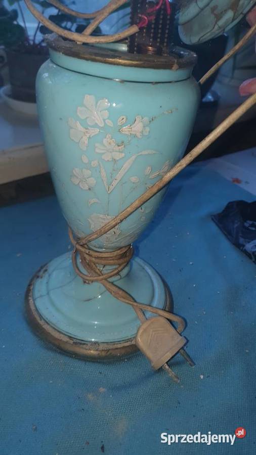 Lampa duża porcelanowa elektryczna art Deco Warszawa