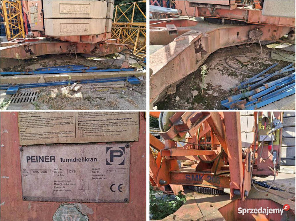 Syndyk sprzeda 4 żurawie wieżowe Maszyny budowlane Kraków
