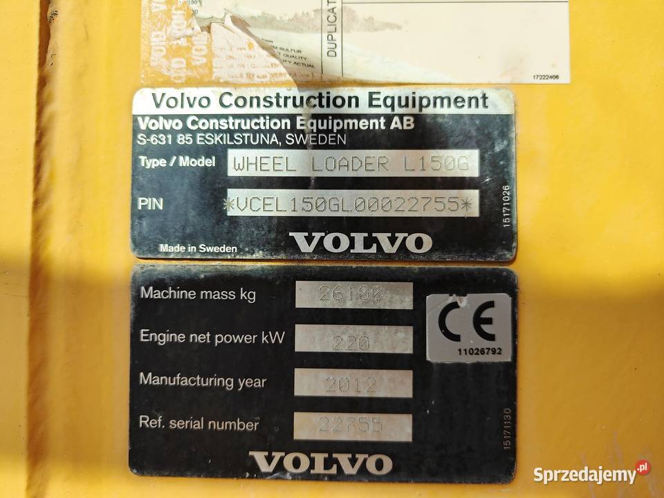 Volvo L150G Ładowarka kołowa w ciągłej pełny VAT Ostrowiec Świętokrzyski sprzedam