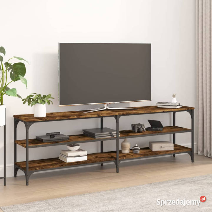 Szafka pod TV przydymiony dąb 160x30x50 WM826751 mazowieckie Warszawa