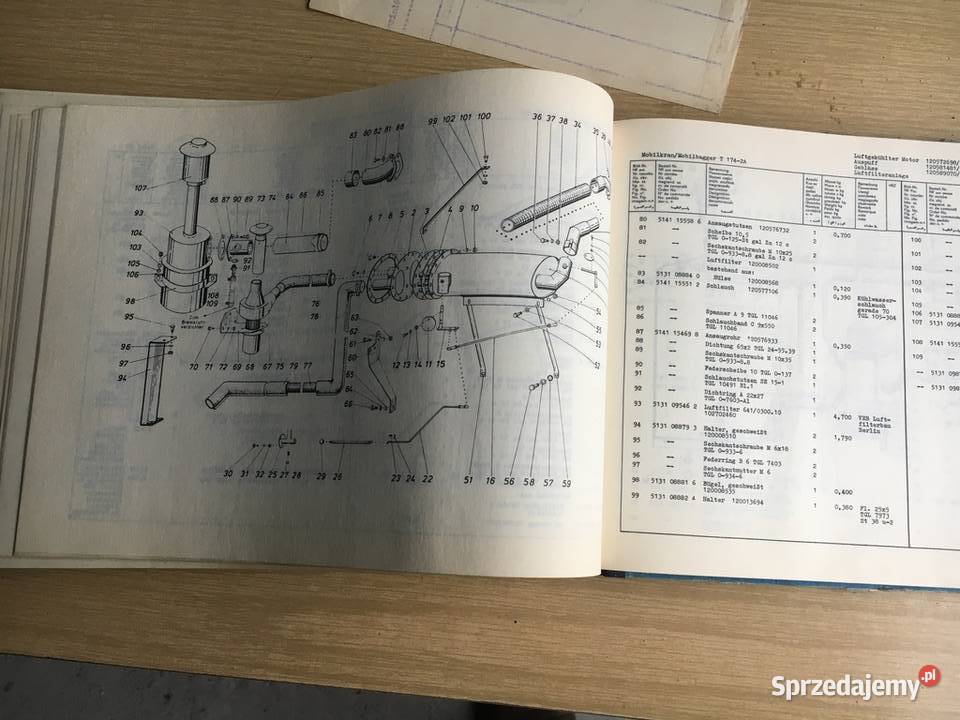 Ersatzteilkatalog Mobilkran Mobilbagger T1742A Antykwariat Łęczyca sprzedam
