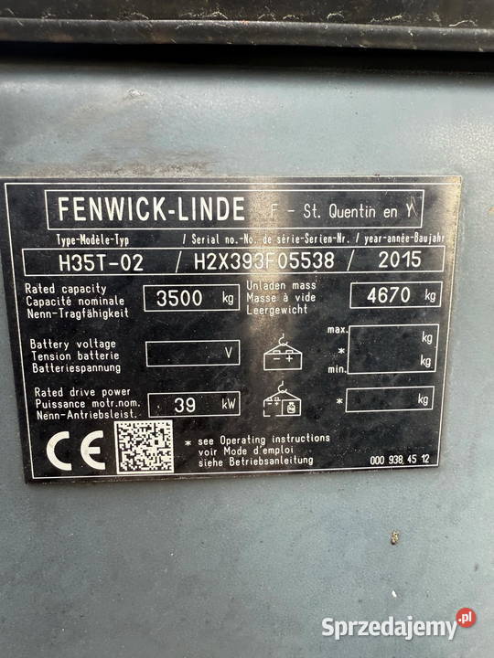 wózek widłowy LINDE H35T02 EVO 3500 440m przesuw Działoszyn