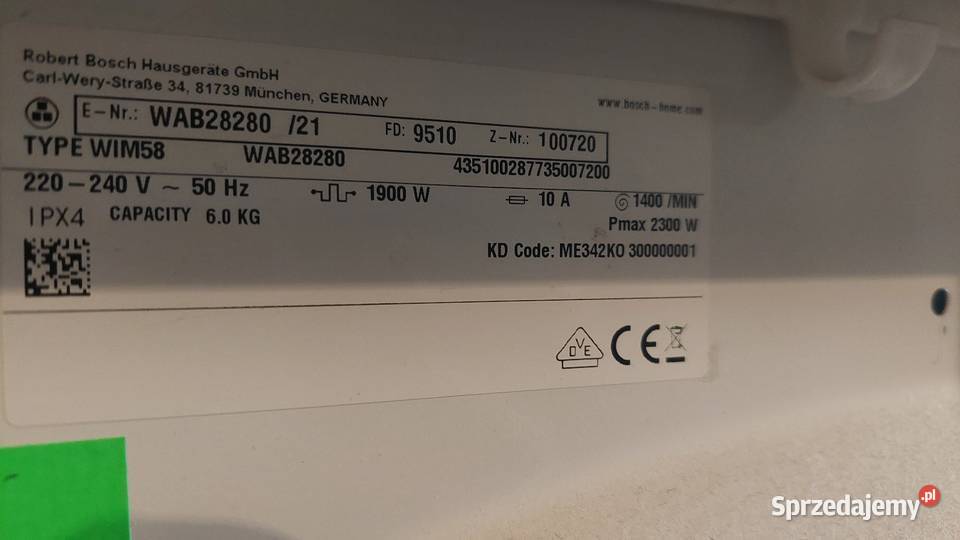 Pralka Bosch 6 Poznań