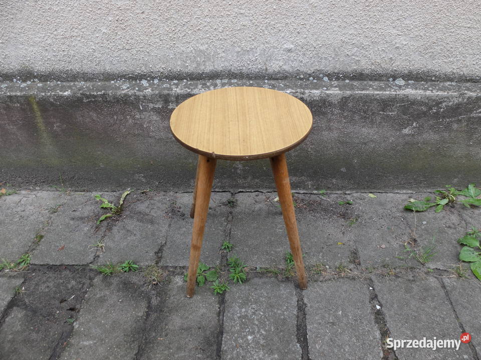 Taboret patyczak z epoki PRL 670 Stoły, krzesła, biurka
