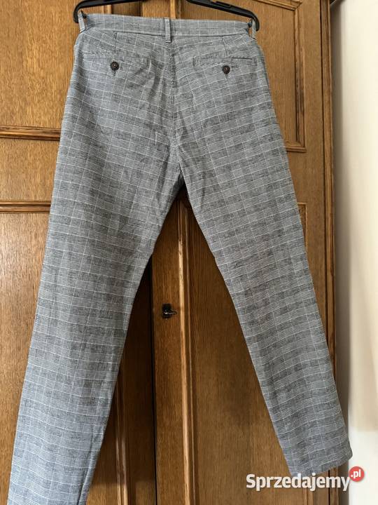 Spodnie męski 3232 Carry w kratkę szarobiałe Częstochowa