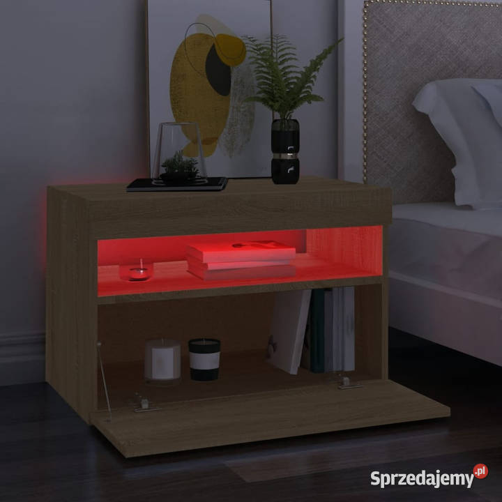 Szafka pod TV z oświetleniem LED dąb sonoma mazowieckie Warszawa
