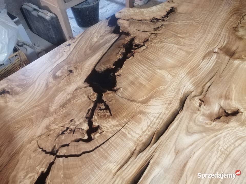 Stół monolit 300x107x7jesion dab oak epoxy resin