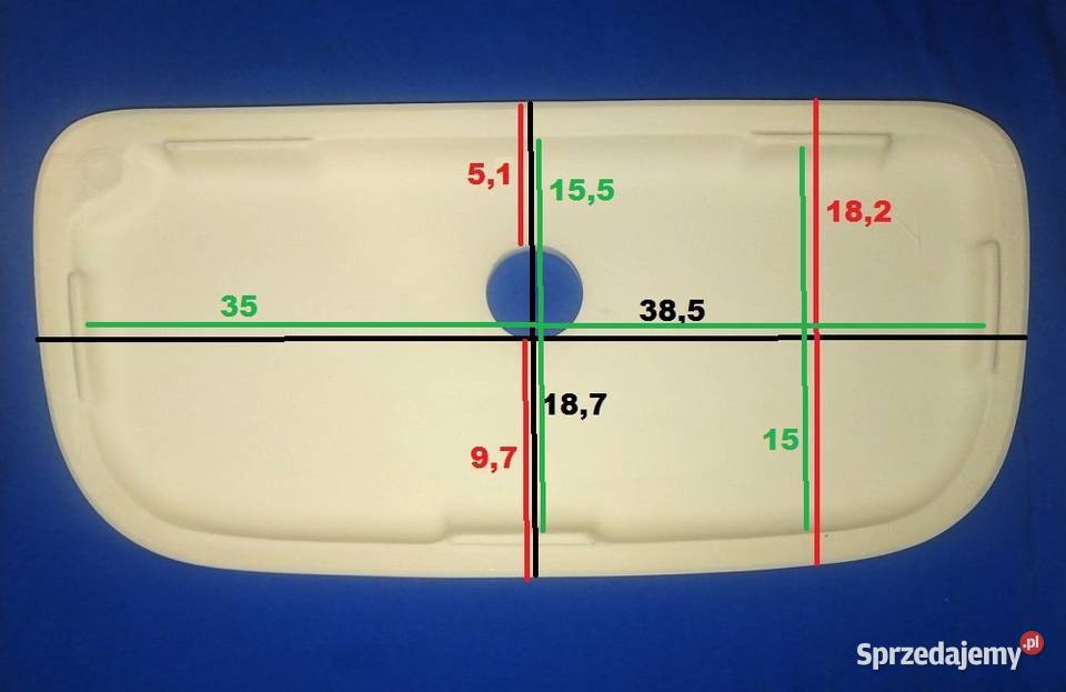 Pokrywa spłuczki 385 x 187 mazowieckie Warszawa