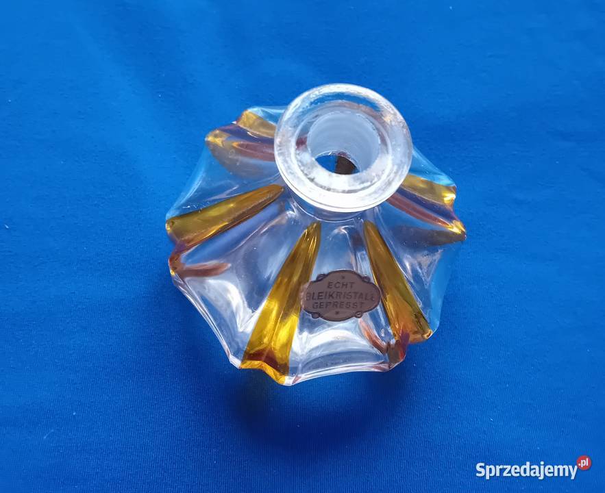 Kryształowy lazurowany flakon na perfumu art Koźminek