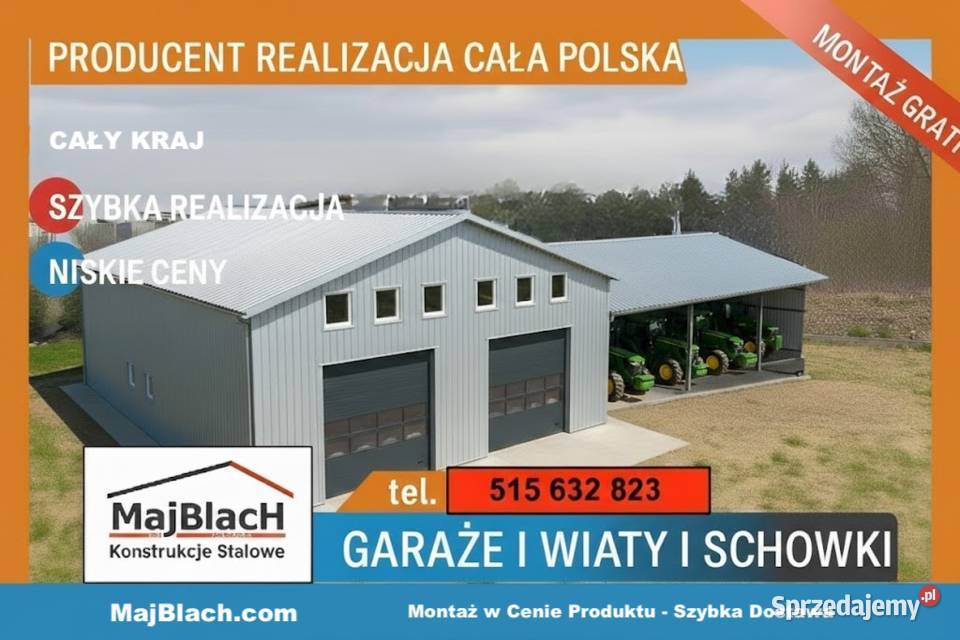 A177Garaż Blaszany Grafit Bramy