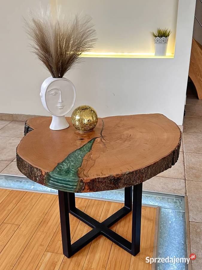 Stolika kawowy z żywicą epoksydową 51cm Stoliki kawowe i ławy