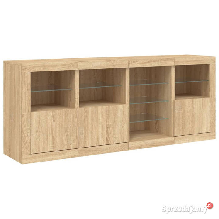 Szafka z oświetleniem LED dąb sonoma 164x37x67 mazowieckie Warszawa
