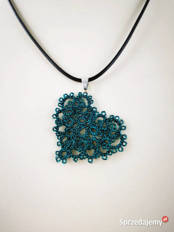 Komplet biżuterii frywolitka Wiśniowa