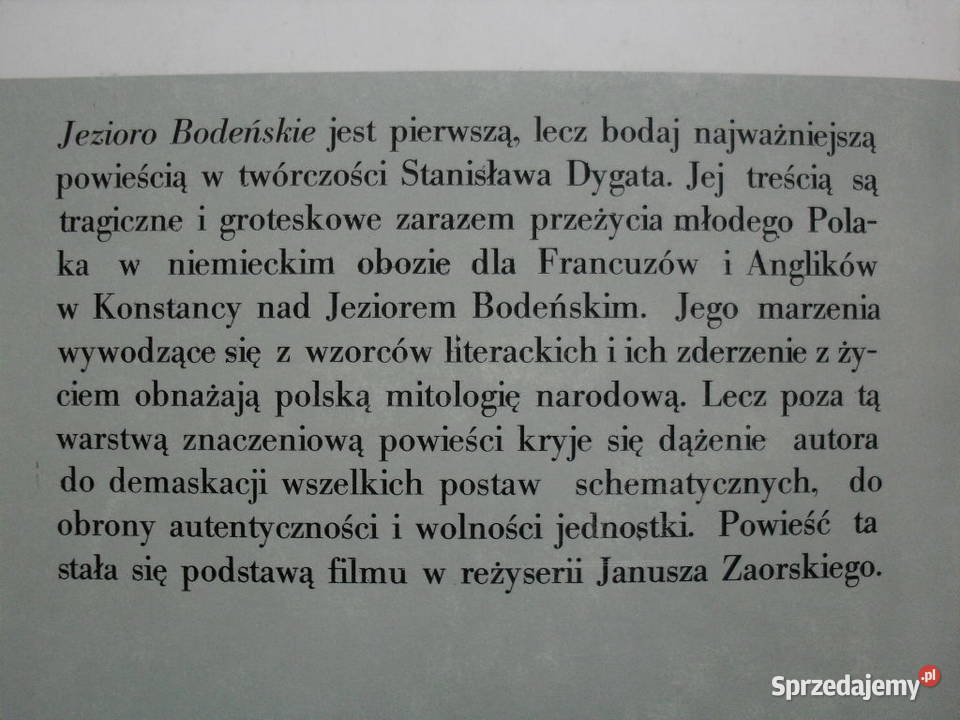 Jezioro Bodeńskie - Stanisław Dygat Warszawa - Sprzedajemy.pl