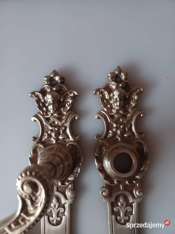 Piękny komplet szyldów i klamek Mosiądz Poznań sprzedam